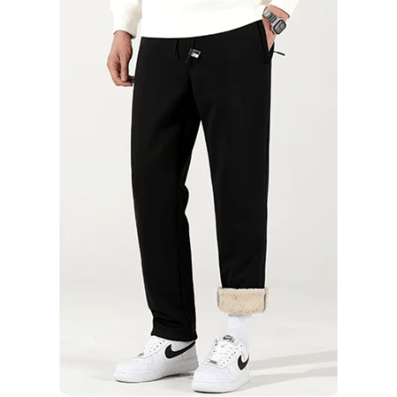 Men's Cashmere Fleece Lined Joggers, Winter Thermal Jogger Pants for Men, Warm Thick Casual Sports Pants