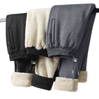 Men's Cashmere Fleece Lined Joggers, Winter Thermal Jogger Pants for Men, Warm Thick Casual Sports Pants