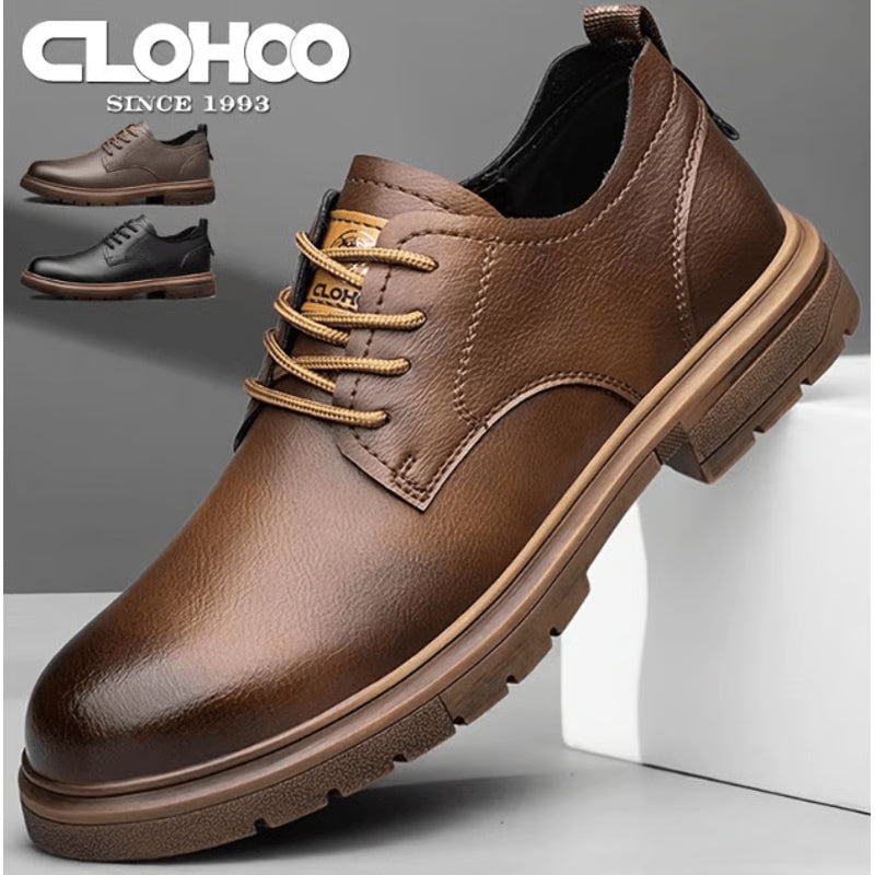 Mens Handmade Leather Casual Lace Up Shoes Comfortable Breathable Everyday Footwear
