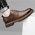 Mens Handmade Leather Casual Lace Up Shoes Comfortable Breathable Everyday Footwear