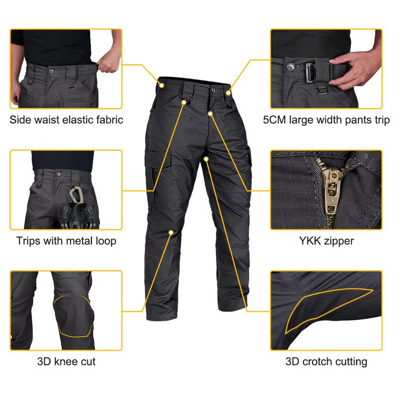 Men's Flex Tactical Cargo Pants – Lightweight Stretch Work & Outdoor Hiking Trousers