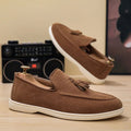 Men's Shoes Business Casual Slip-On Loafers, Unisex Lightweight Flat Bottom Tassel, Fashionable Versatile