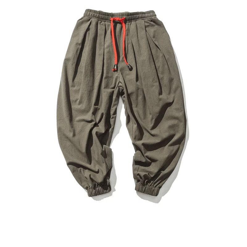 Mens UrbanEase Linen Harem Joggers – Breathable, Relaxed Fit Streetwear Pants