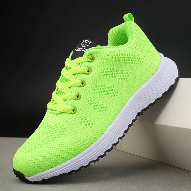 Womens Breathable Knit Walking Sneakers – Lightweight Casual Everyday Shoes