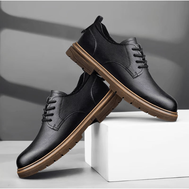 Mens Handmade Leather Casual Lace Up Shoes Comfortable Breathable Everyday Footwear
