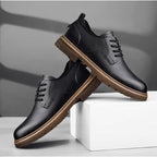 Mens Handmade Leather Casual Lace Up Shoes Comfortable Breathable Everyday Footwear
