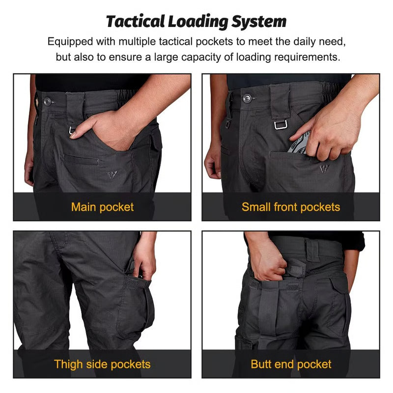 Men's Flex Tactical Cargo Pants – Lightweight Stretch Work & Outdoor Hiking Trousers