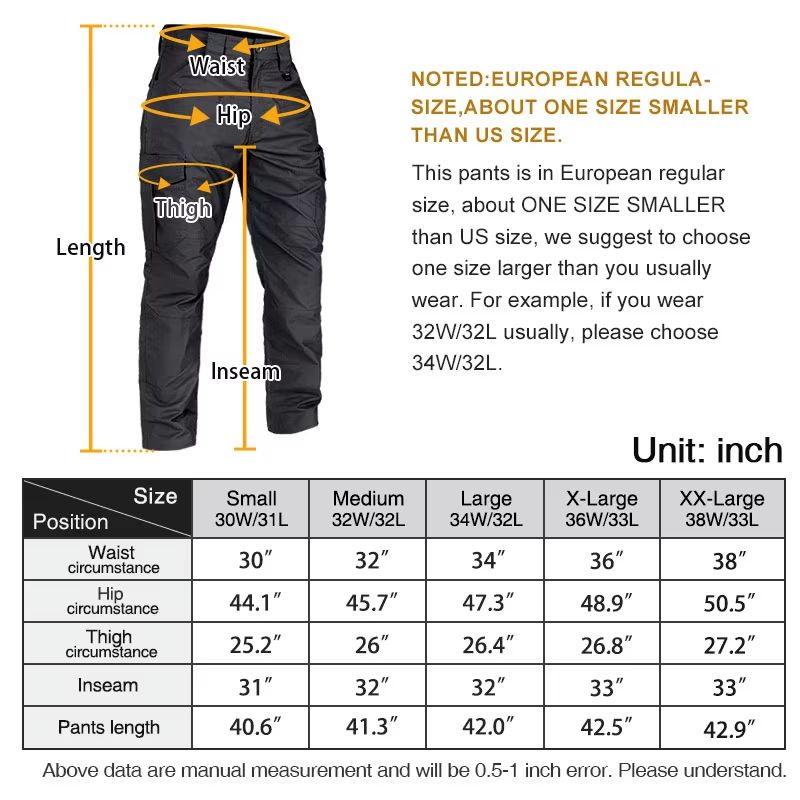 Men's Flex Tactical Cargo Pants – Lightweight Stretch Work & Outdoor Hiking Trousers