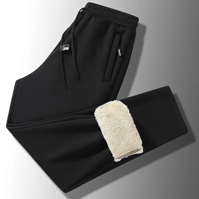 Men's Cashmere Fleece Lined Joggers, Winter Thermal Jogger Pants for Men, Warm Thick Casual Sports Pants