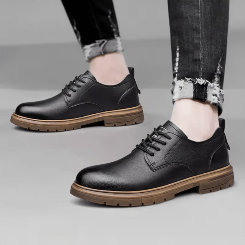 Mens Handmade Leather Casual Lace Up Shoes Comfortable Breathable Everyday Footwear