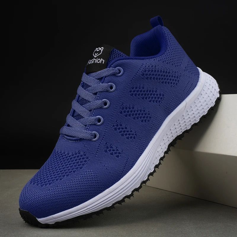 Womens Breathable Knit Walking Sneakers – Lightweight Casual Everyday Shoes