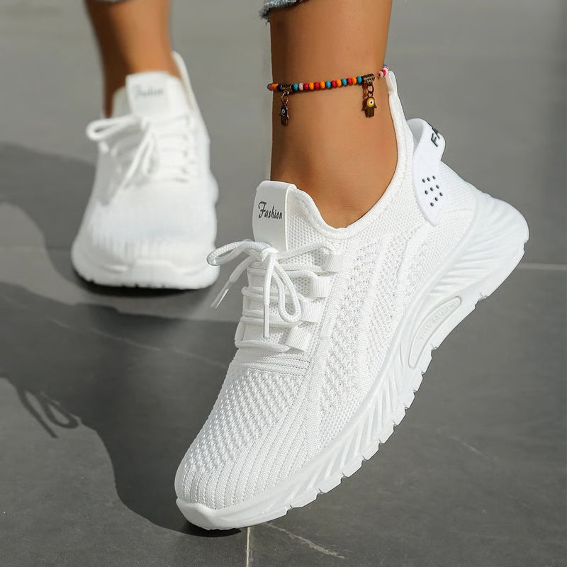 Fall KnitStride Womens Casual Sneakers - Breathable Everyday Walking Shoes