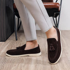 Men's Shoes Business Casual Slip-On Loafers, Unisex Lightweight Flat Bottom Tassel, Fashionable Versatile
