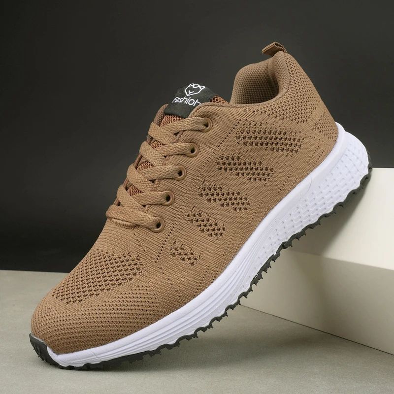 Womens Breathable Knit Walking Sneakers – Lightweight Casual Everyday Shoes