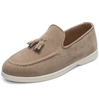 Men's Shoes Business Casual Slip-On Loafers, Unisex Lightweight Flat Bottom Tassel, Fashionable Versatile