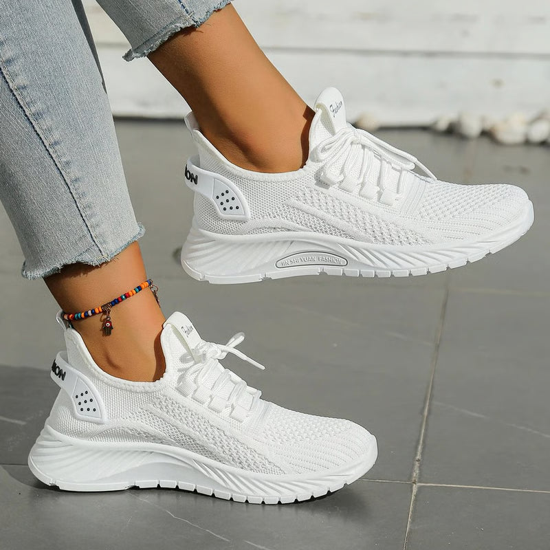 Fall KnitStride Womens Casual Sneakers - Breathable Everyday Walking Shoes