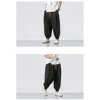 Mens UrbanEase Linen Harem Joggers – Breathable, Relaxed Fit Streetwear Pants