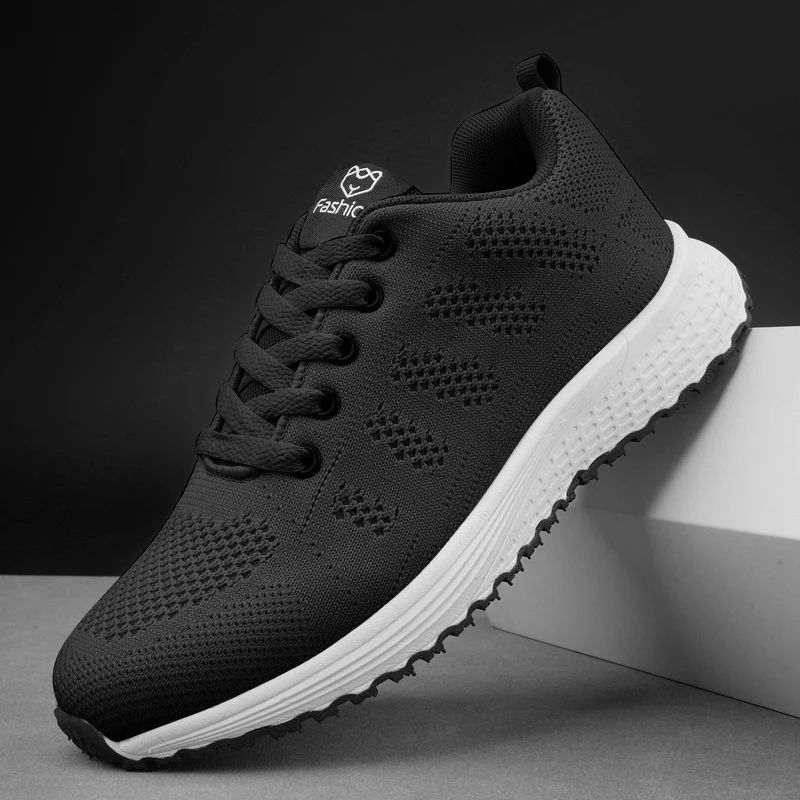 Womens Breathable Knit Walking Sneakers – Lightweight Casual Everyday Shoes