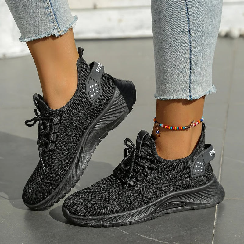 Fall KnitStride Womens Casual Sneakers - Breathable Everyday Walking Shoes