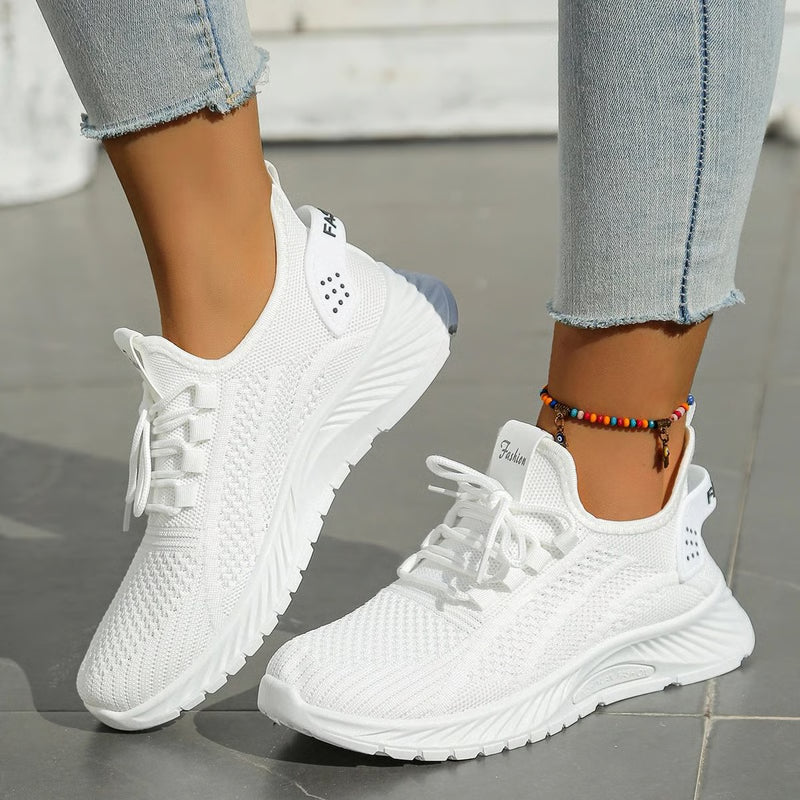 Fall KnitStride Womens Casual Sneakers - Breathable Everyday Walking Shoes
