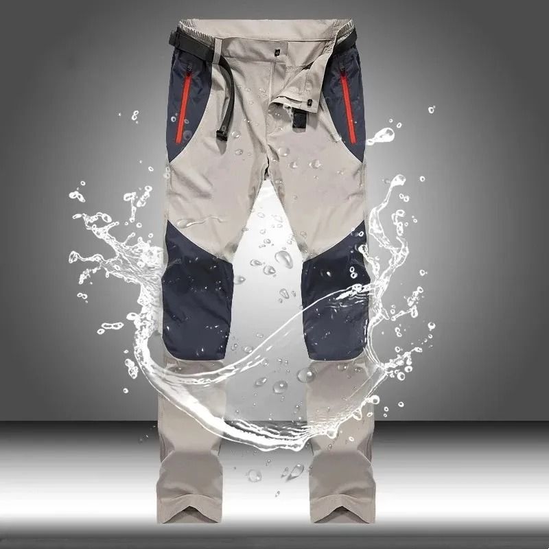 Men water resistant tactical cargo pants quick dry hiking trousers